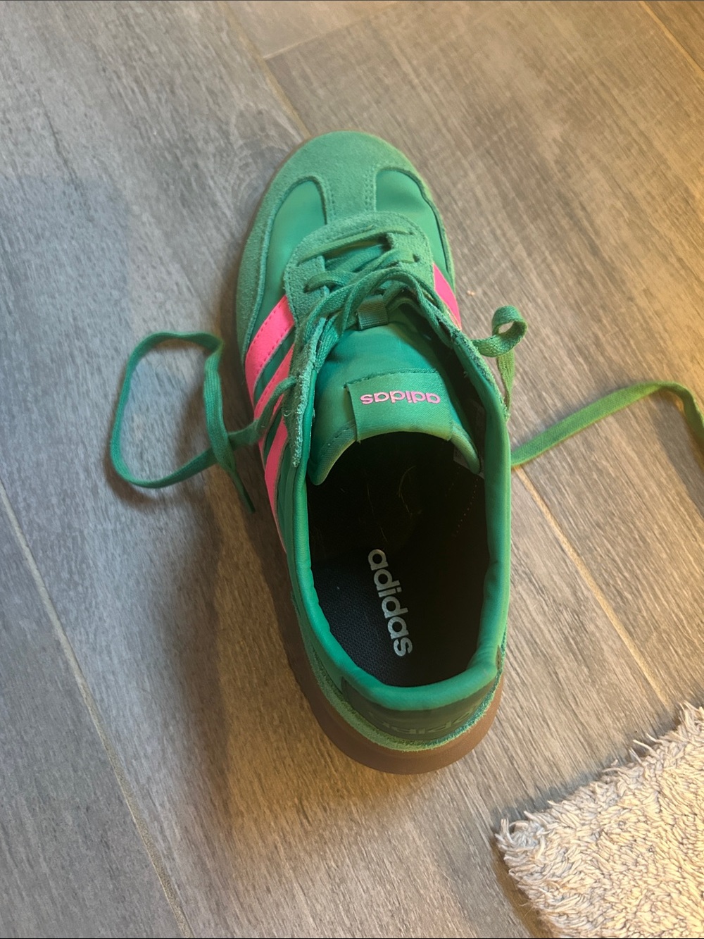 adidas Teal Sneakers with Pink Stripes - Picture 7 of 7